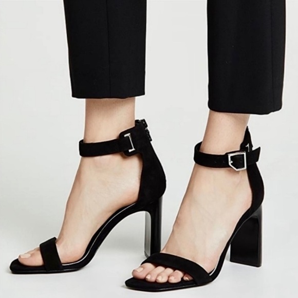 $395 NIB! RAG & BONE Black Suede Ellis Sandals Size 10 - Picture 1 of 7